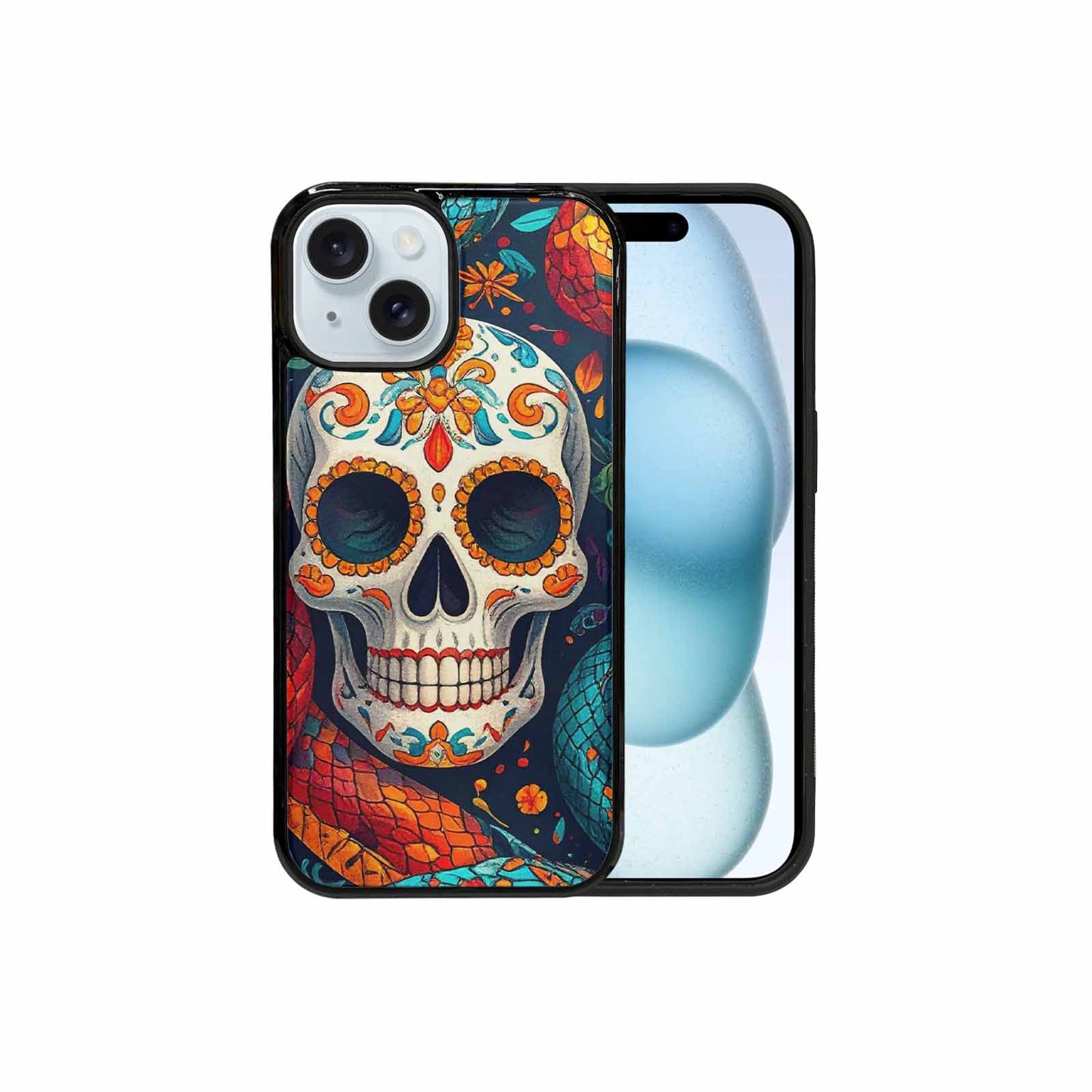 iPhone 15 Case — Snake Skulls Print Alt Custom, Custom Made Phone Cover