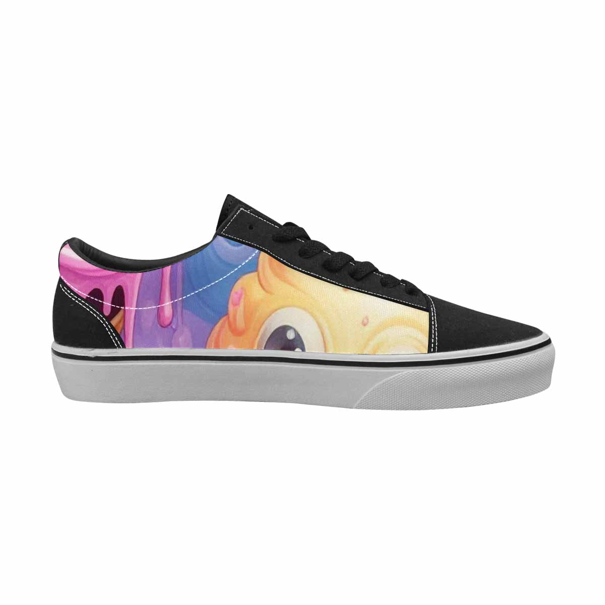 MEN'S Melting Icecream Cone Monster Canvas Lace-Up Aesthetic Custom Sneakers