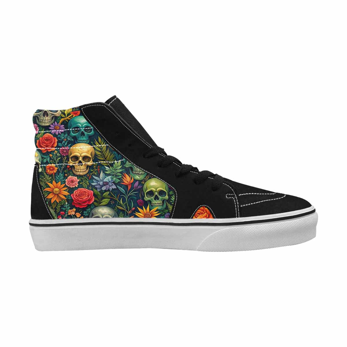 MEN'S Skulls  Botanical Skulls High Top Canvas Dreamlike Custom Shoes