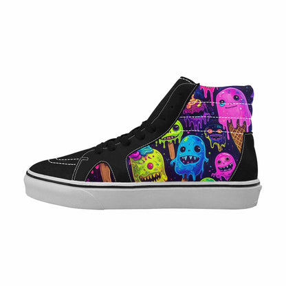MEN'S Ice Cream Monsters  High Top Canvas Wallpaper Art Custom Sneakers