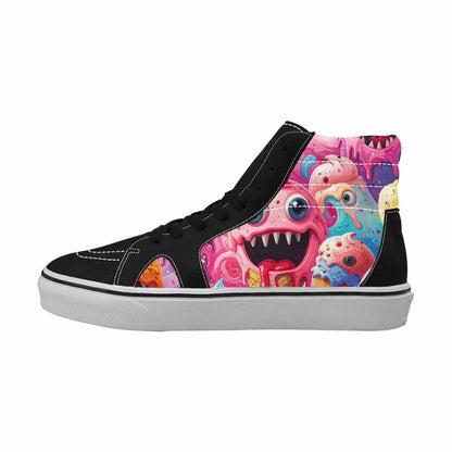 MEN'S Melting Icecream Monster Cherry High Top Canvas Neon Fantasy Shoes