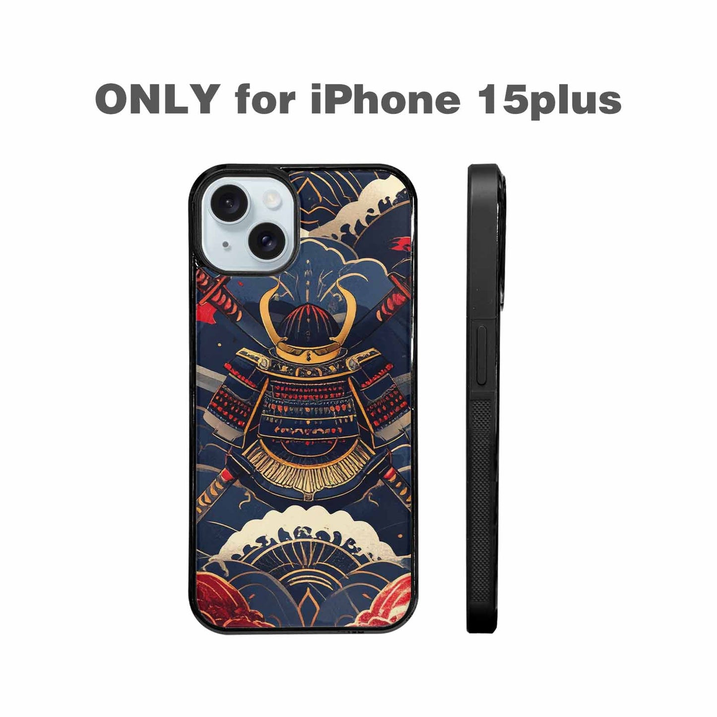 iPhone 15 Plus Case — Samurai Art Repeat Pattern, Custom Made Phone Cover