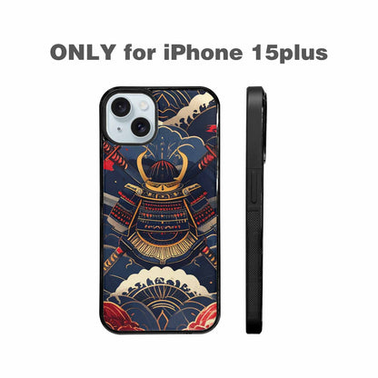 iPhone 15 Plus Case — Samurai Art Repeat Pattern, Custom Made Phone Cover