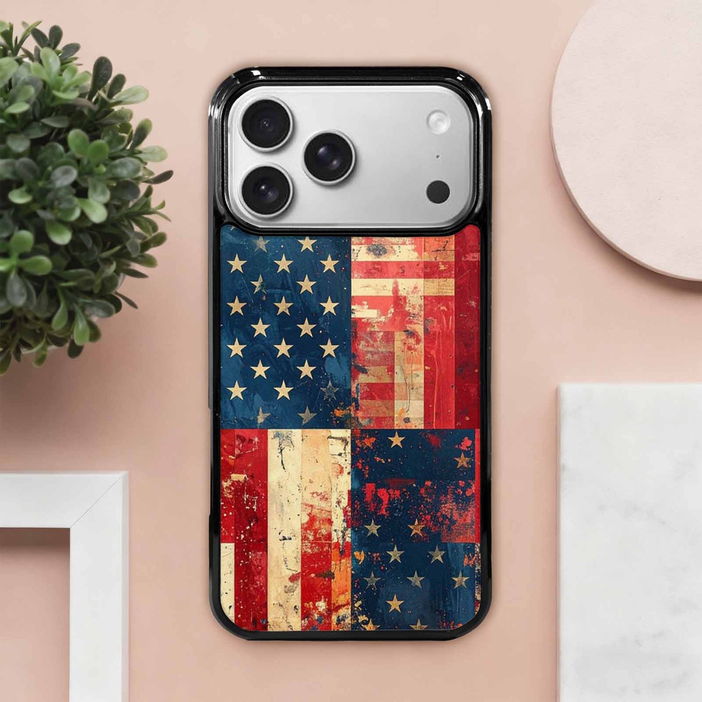 iPhone 17 Pro Max Case — Small American Flag Stars Galaxy Space, Custom Print Case Cover
