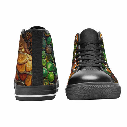 MEN'S Snake Skin Reptile High Top Canvas Aesthetic Custom Shoes
