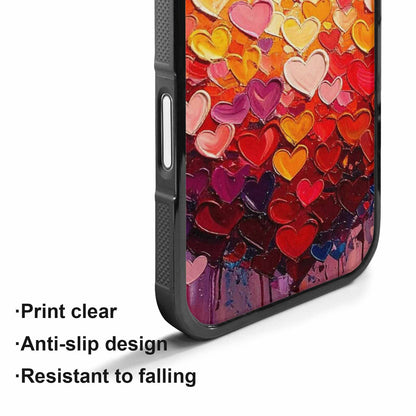 iPhone 17 Case — Full Color Vibrant Heart Original Art, Custom Phone Case