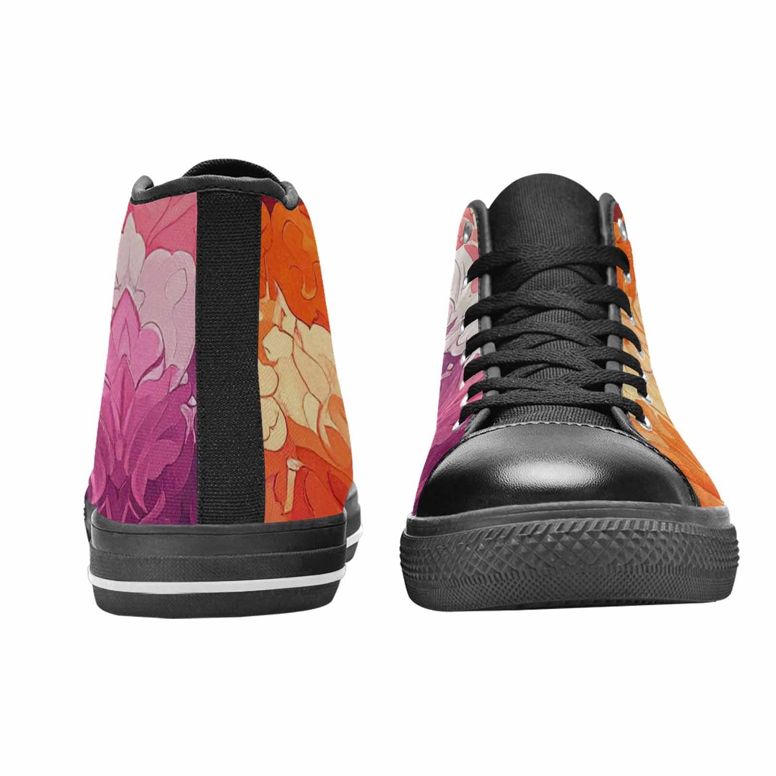 MEN'S Lesbian Flag Color High Top Canvas Aesthetic Custom Shoes