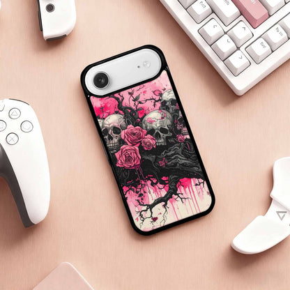 iPhone 17 Air Case — Black Pink Ink Skull And Gothic, Custom Art Phone Cover
