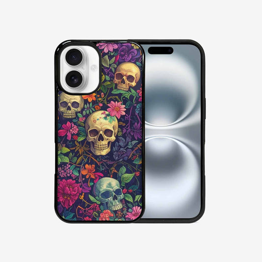 iPhone 16 Case — Skulls Botanicalskulls Pattern, Unique Phone Case Design