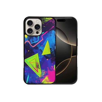 iPhone 16 Pro Max Case — Memphis Squiggles Triangles Dots, Custom Phone Case