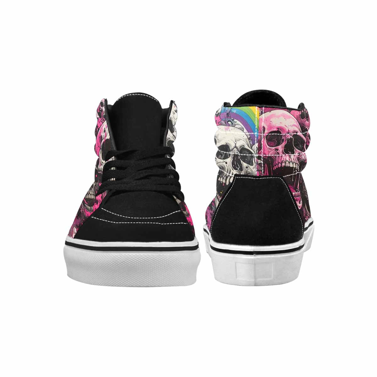 MEN'S Rainbow From Skull S High Top Canvas Kaleidoscope Sneakers