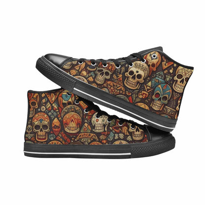 MEN'S Skulls - Tribal-Patterned- High Top Canvas Dreamcore Custom Shoes