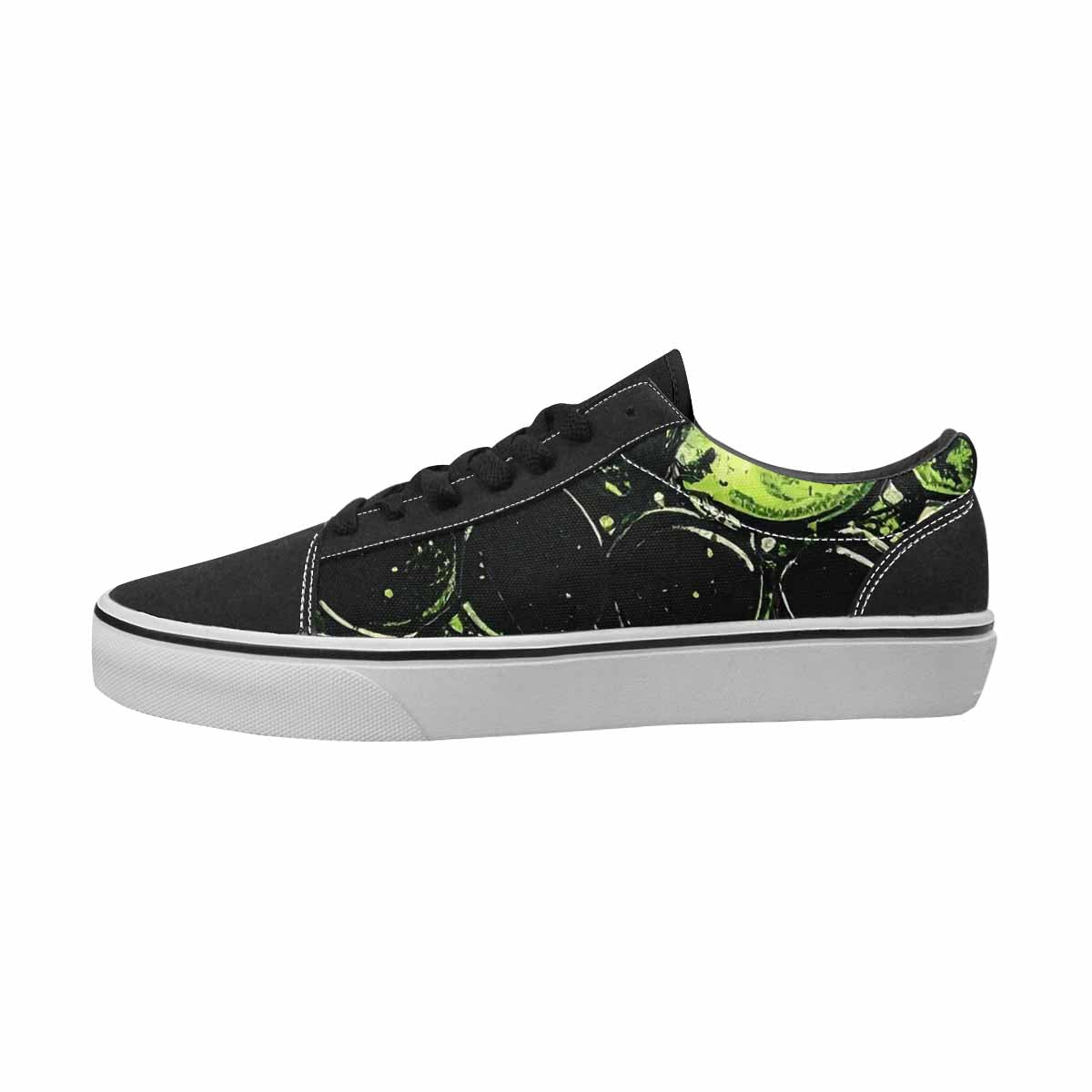WOMEN'S Reptile Black & Green Ink Canvas Bold Print Vibrant Chaos Shoes
