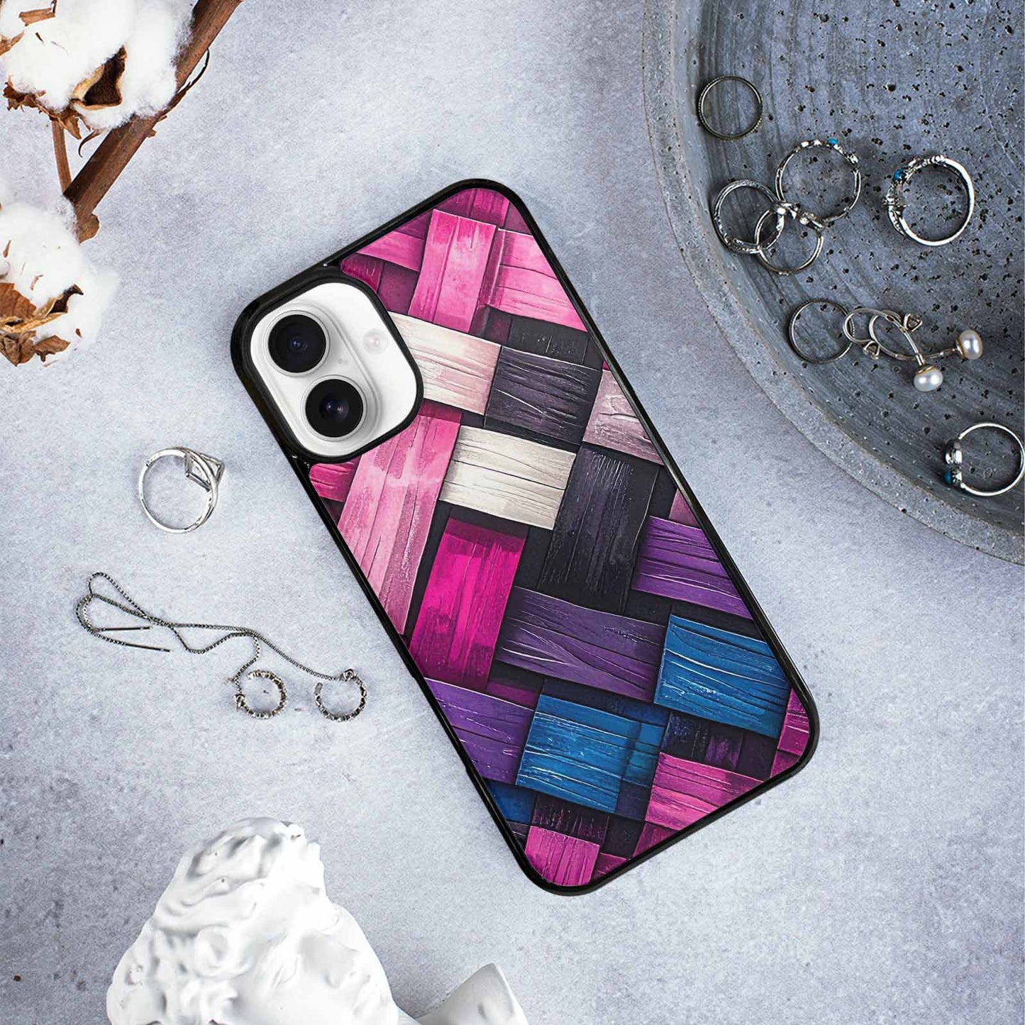 iPhone 16 Plus Case — Genderfluid Flag Color Theme Small Rainbow, Custom Art Phone Cover