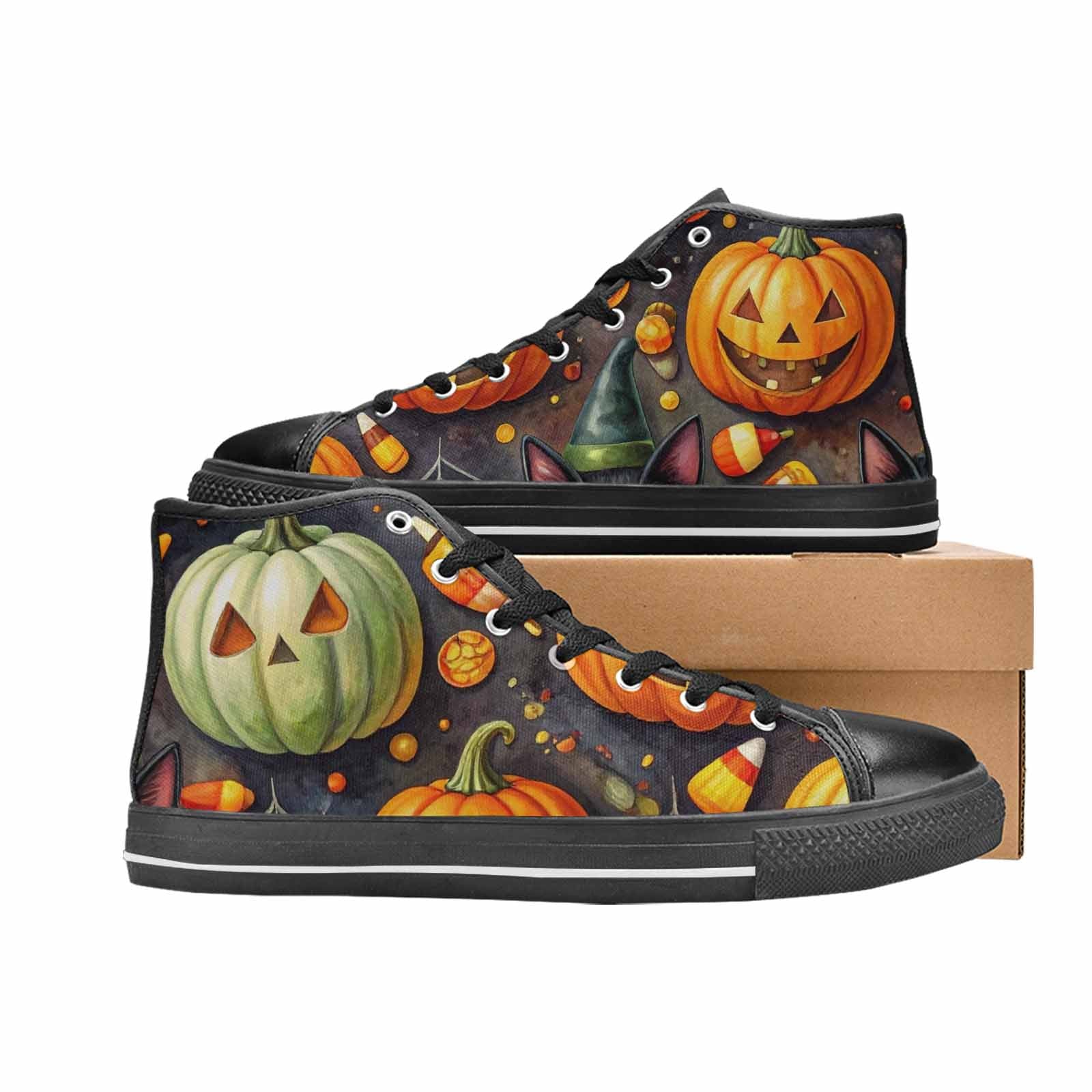 MEN'S Halloween High Top Canvas Wallpaper Art Sneakers