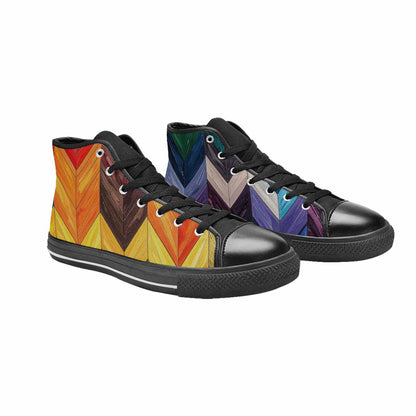 MEN'S Progress Pride Flag High Top Canvas Surreal Custom Shoes
