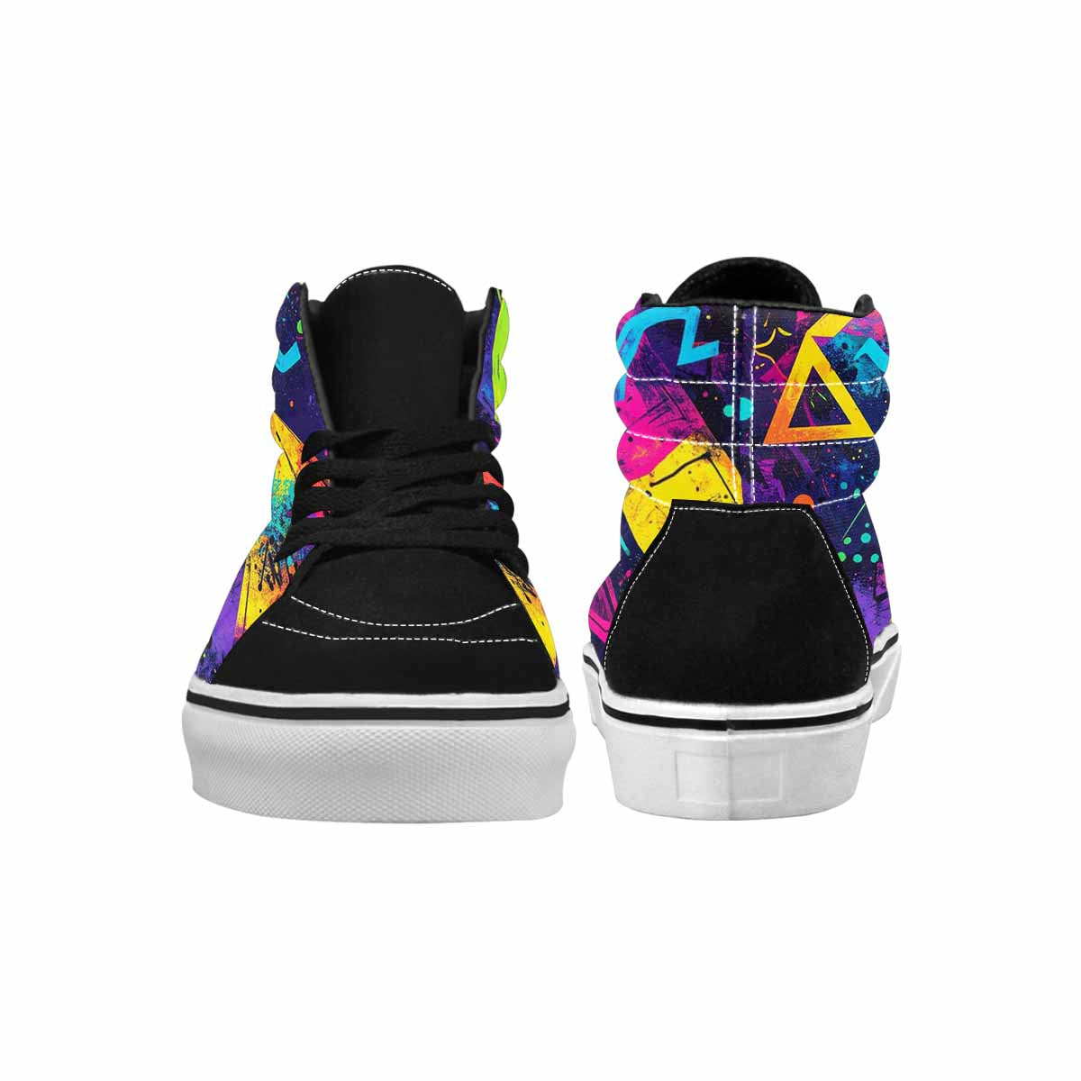 WOMEN'S Memphis Squiggles Triangles Dots High Top Canvas Dreamcore Shoes