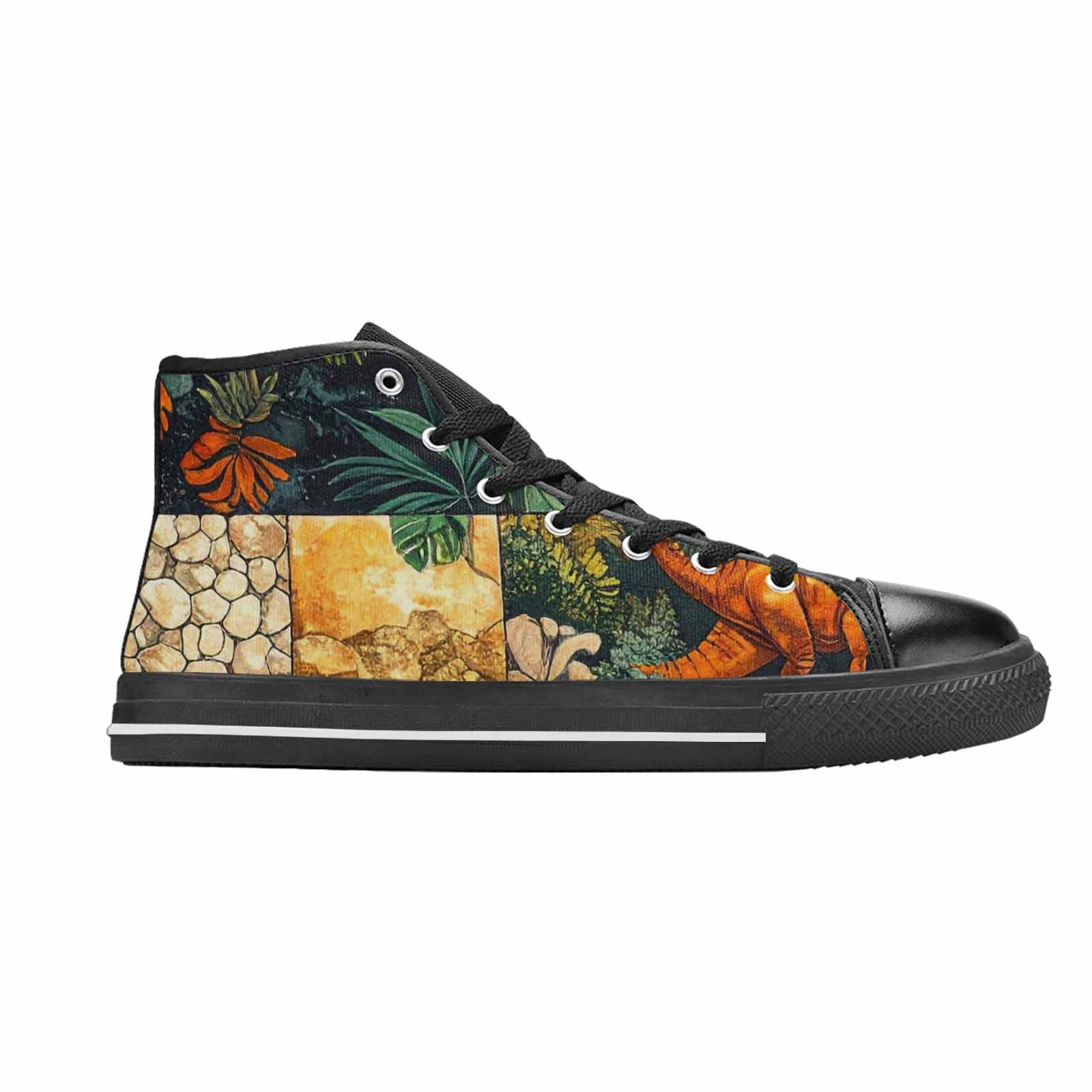 MEN'S Dinosaur Silhouette High Top Canvas Wallpaper Art Sneakers