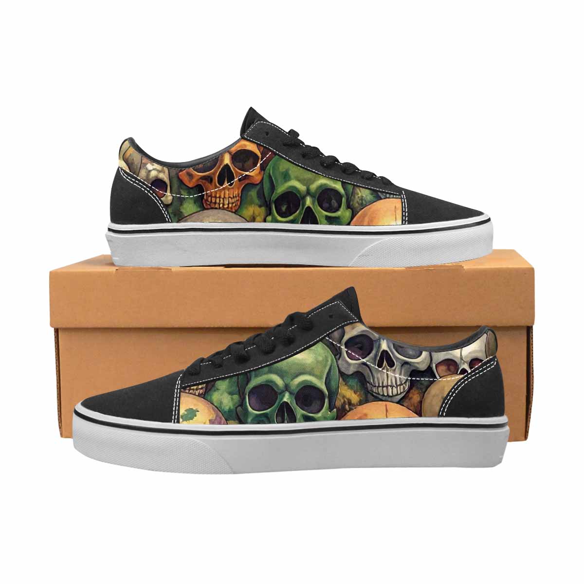 WOMEN'S Skulls Lace-Up Canvas Vibrant Chaos Sneakers