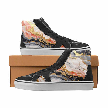 WOMEN'S Marble High Top Canvas Original Design Vivid Original Art Sneakers