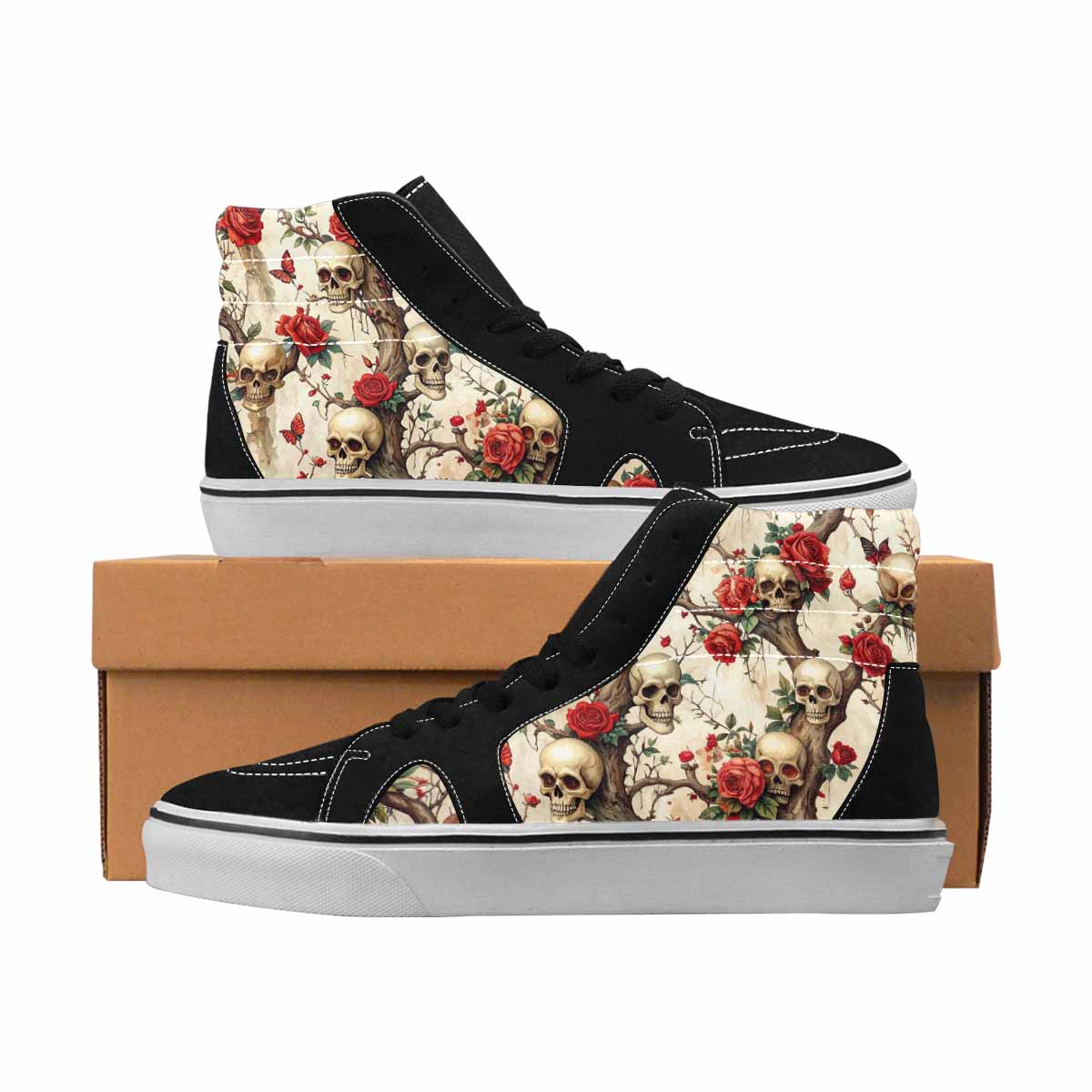 MEN'S Skulls High Top Canvas Boutique Melting Art Custom Shoes