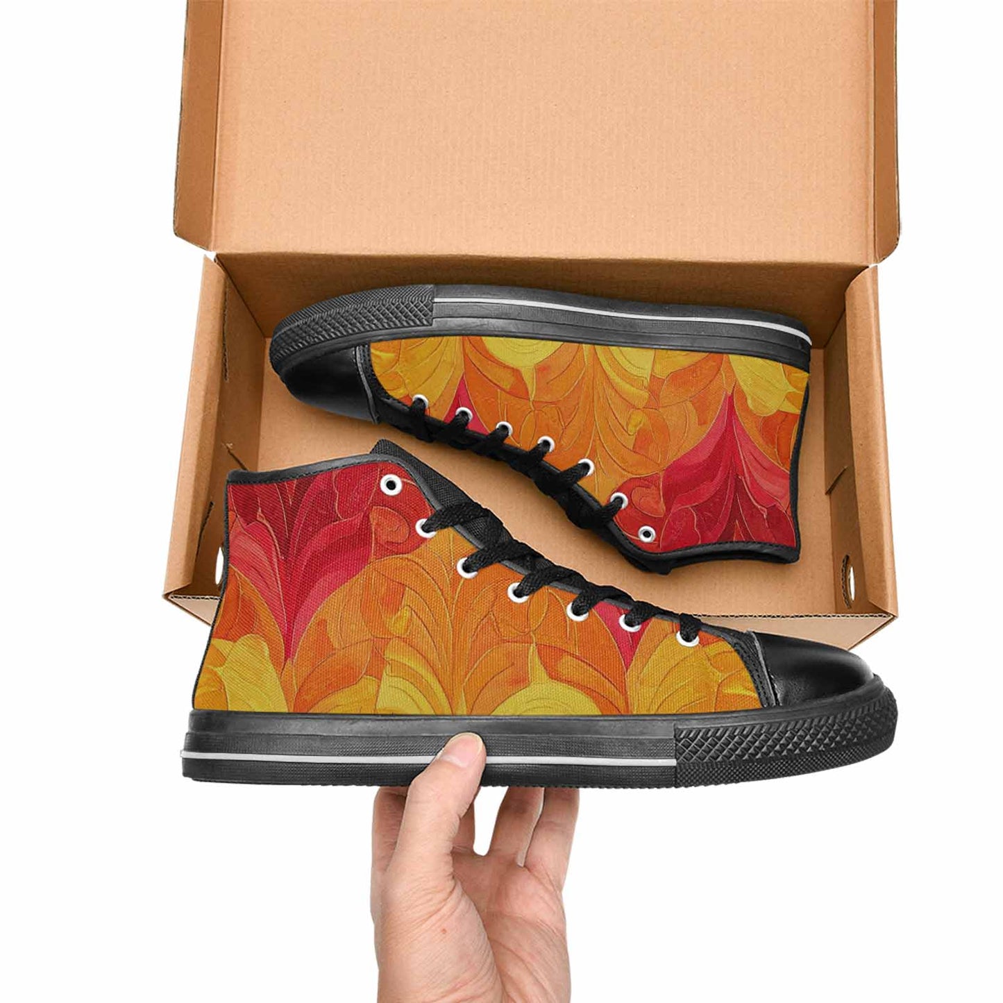 MEN'S Rainbow Pride Flag High Top Canvas Vivid Shoes