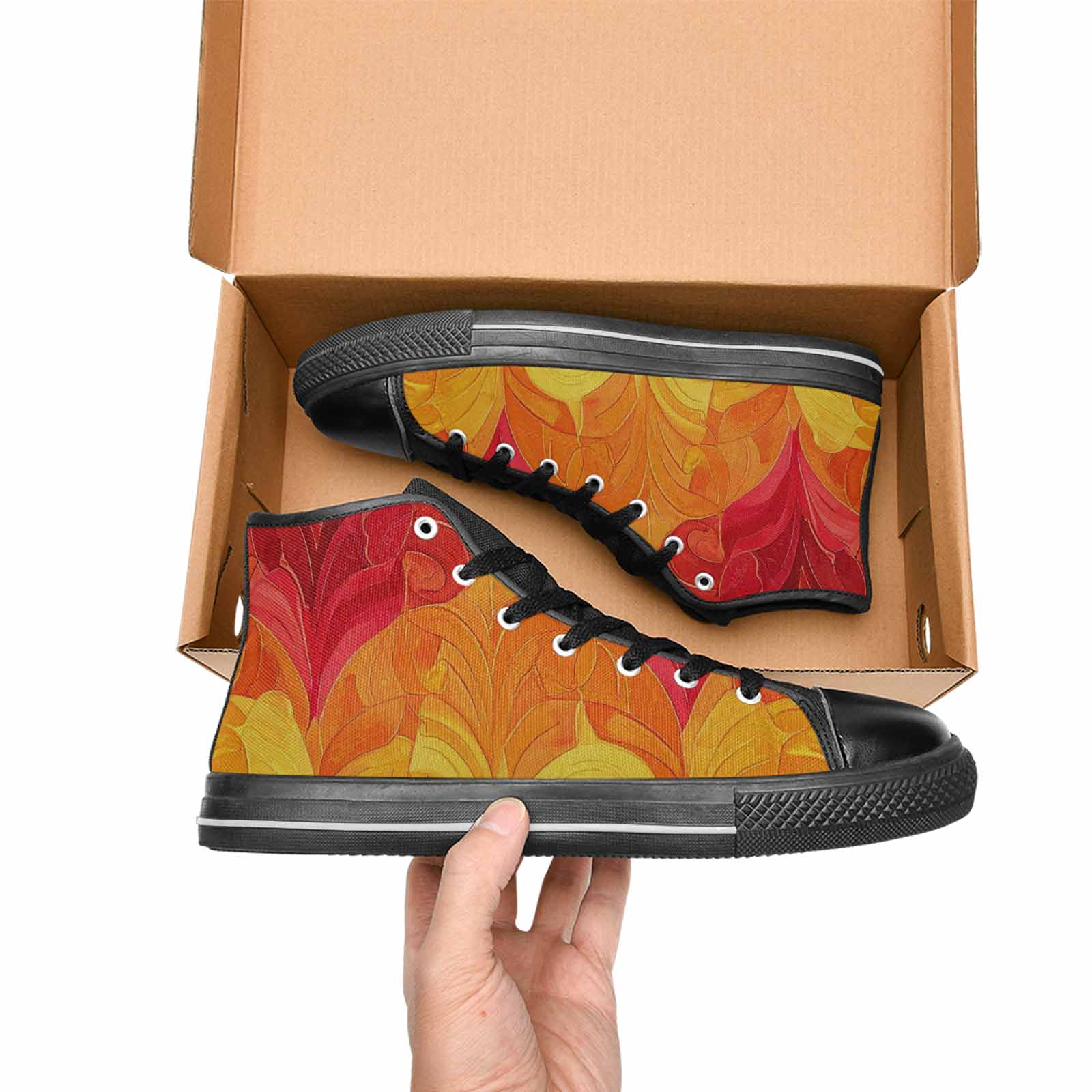 MEN'S Rainbow Pride Flag High Top Canvas Vivid Shoes