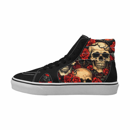 WOMEN'S Skulls Roses Bold Pen Ink High Top Canvas Y2K Sneakers