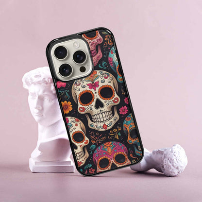 iPhone 16 Pro Case — Smaller Skulls Overlapping Seamless Pattern Of, Personalized Phone Case