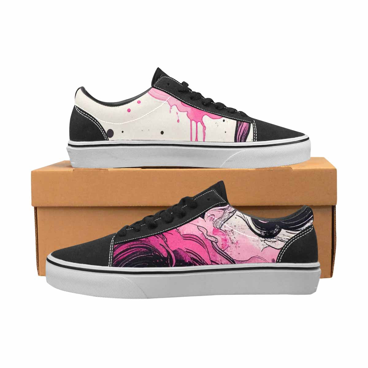 WOMEN'S Van Gogh Swirl Lace-Up Canvas Dark Academia Sneakers