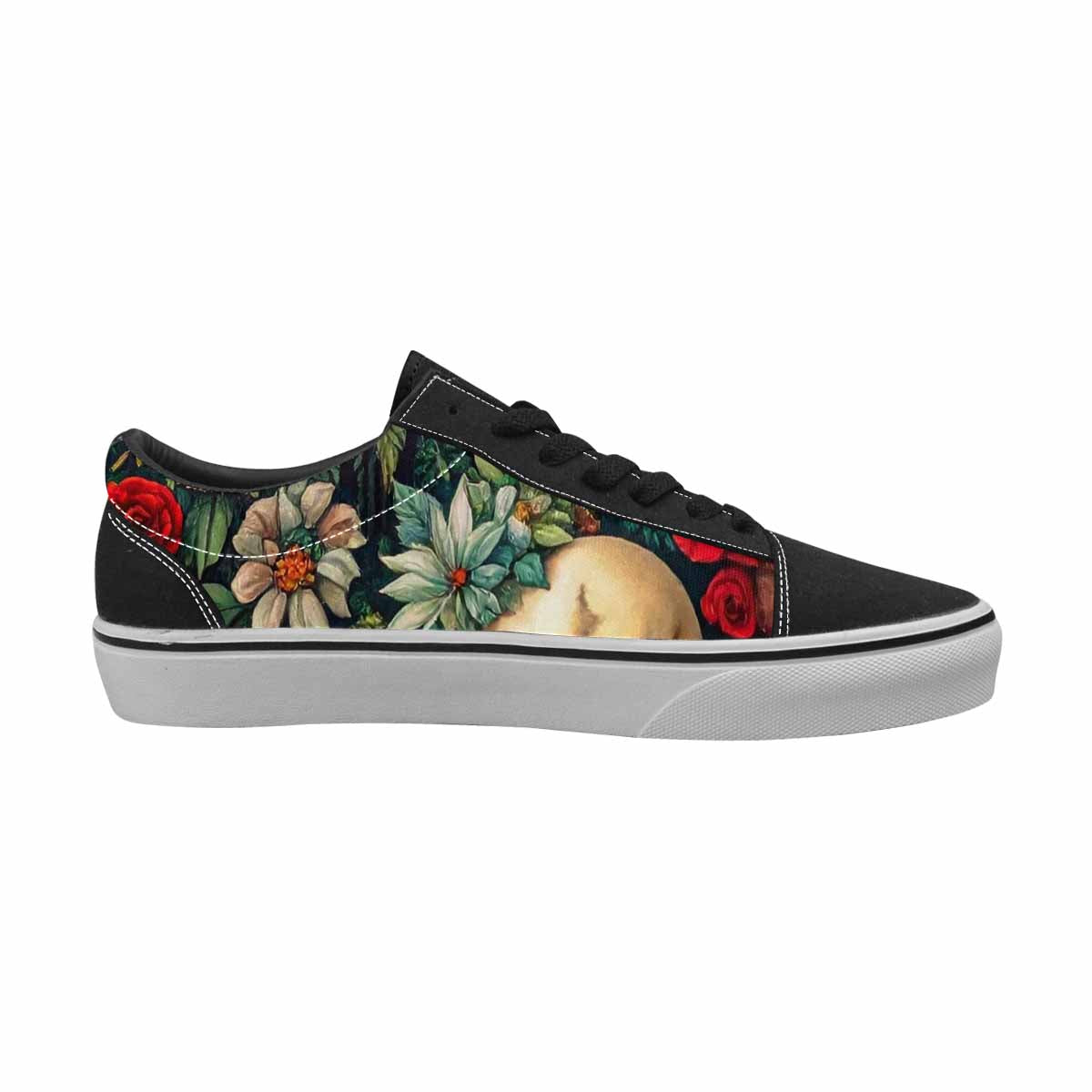 WOMEN'S Skulls  Botanical Skulls Lace-Up Canvas Dreamlike Custom Shoes