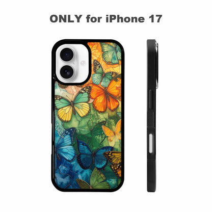 iPhone 17 Case — Vivid Butterflies Peacock Original Art, Unique Phone Case Design