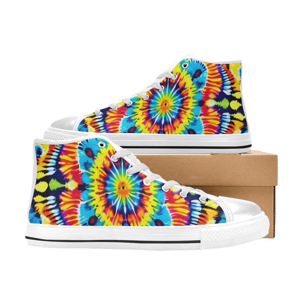 WOMEN'S Tie Dye Art High Top Canvas Dreamcore Shoes