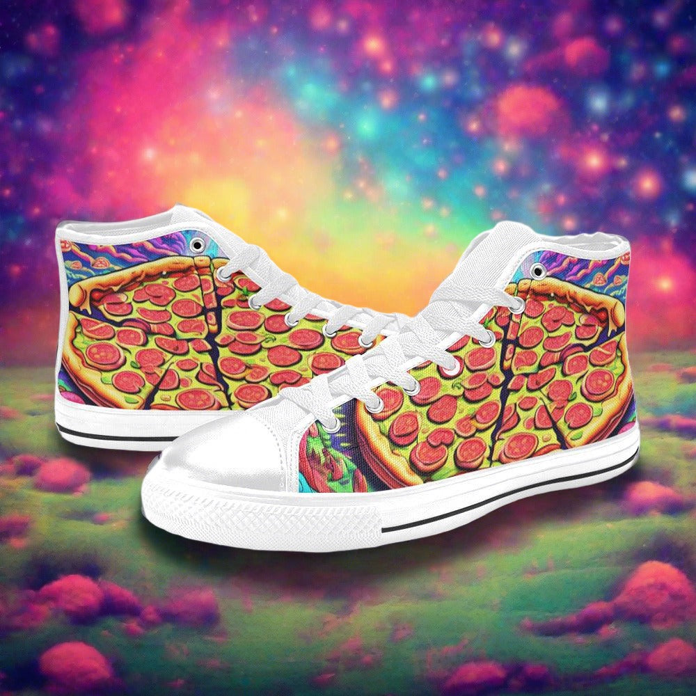 Cyberpunk White Gold Wearable MEN Bold Art - Freaky Shoes | Custom Art Sneakers