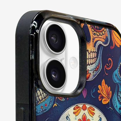 iPhone 16 Plus Case — Day Dead Sugar Skull Art 100s, Custom Printed Phone Case