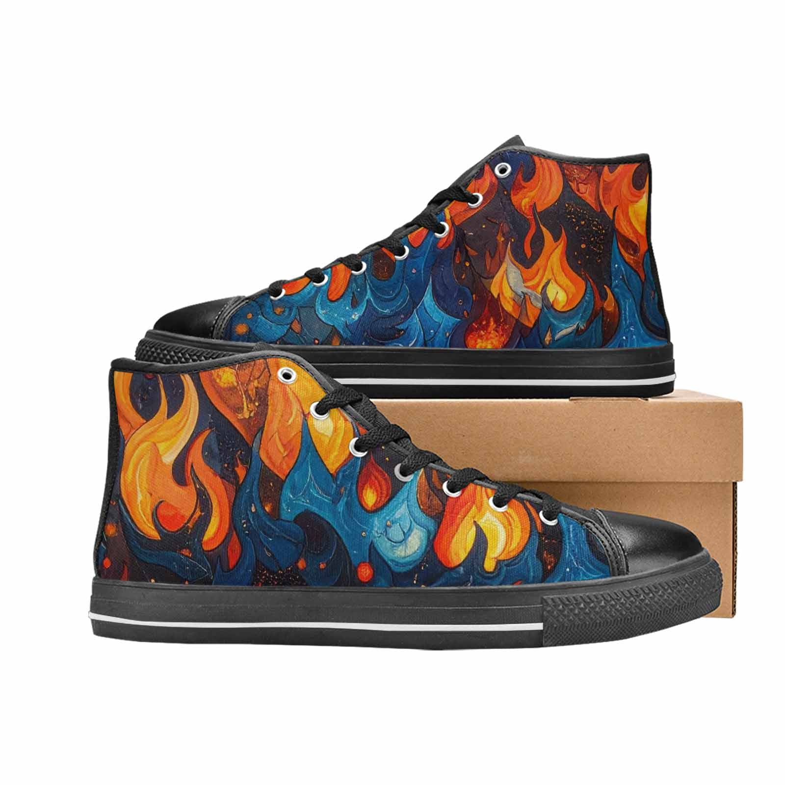 WOMEN'S Fire Flame High Top Canvas Dreamcore Shoes