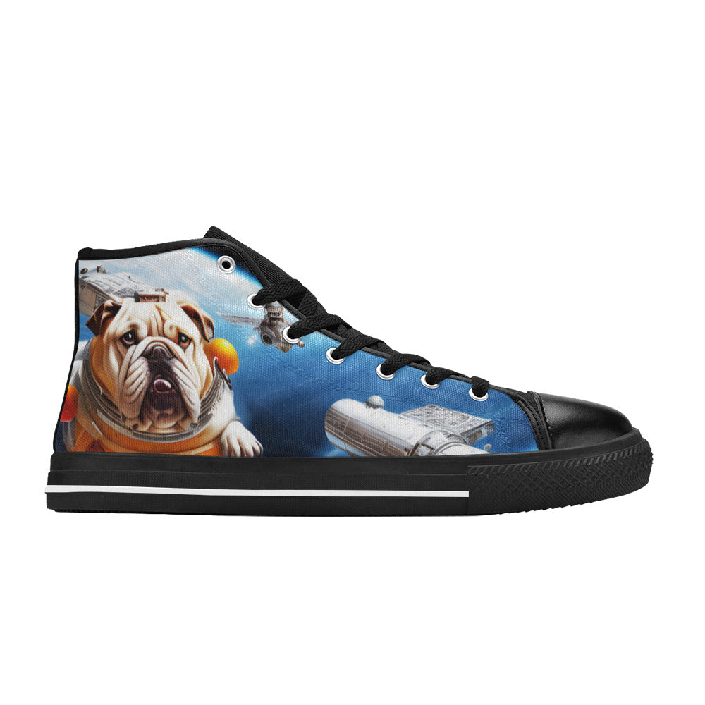 WOMEN'S Space Dog High Top Canvas Cottagecore Sneakers