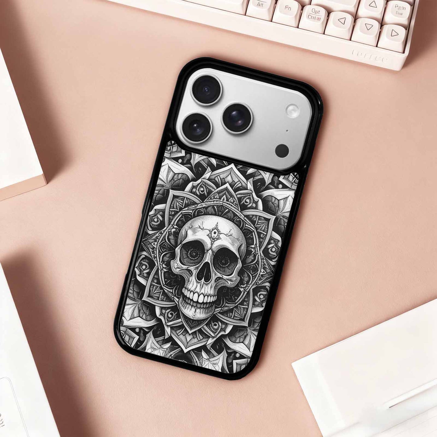 iPhone 17 Pro Case — Skull Dark Art Gothic Print Gothic, Custom Printed Phone Case