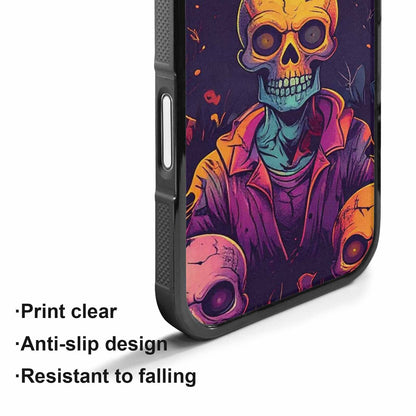 iPhone 17 Case — Halloween Zombie Horror Repeat Gothic Skulls, Original Design Phone Case