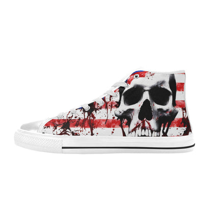 MEN'S Patriotic Splatter Art Men’S High Top Canvas Wallpaper Art Custom Shoes