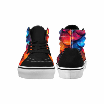 WOMEN'S Dark Snake Print High Top Canvas Vivid Shoes