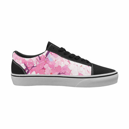 WOMEN'S Cherry Blossom Branch Lace-Up Canvas Wallpaper Art Custom Sneakers