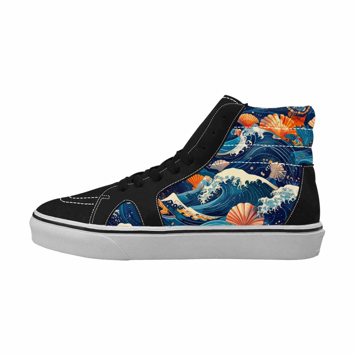 WOMEN'S Ocean Wave High Top Canvas Aesthetic Sneakers