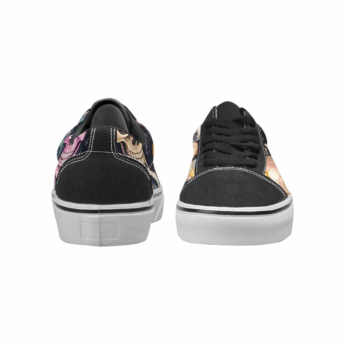 WOMEN'S Skulls  Marble Skulls Lace-Up Canvas Vivid Sneakers