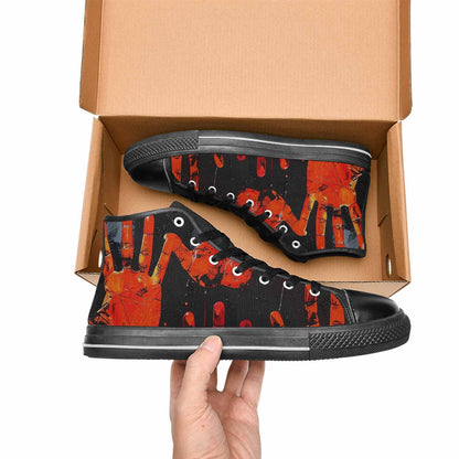 WOMEN'S Halloween Splatter Handprint High Top Canvas Aesthetic Shoes