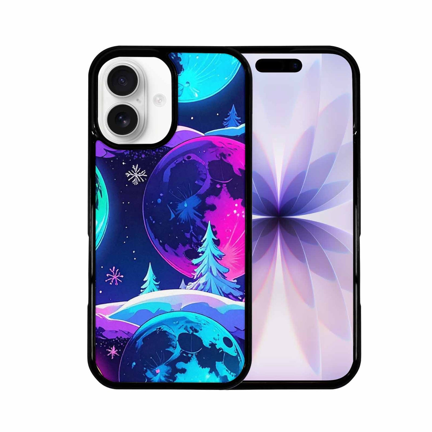 iPhone 17 Case — Neon Winter Moon Cartoon Cute, Customized Protective Case