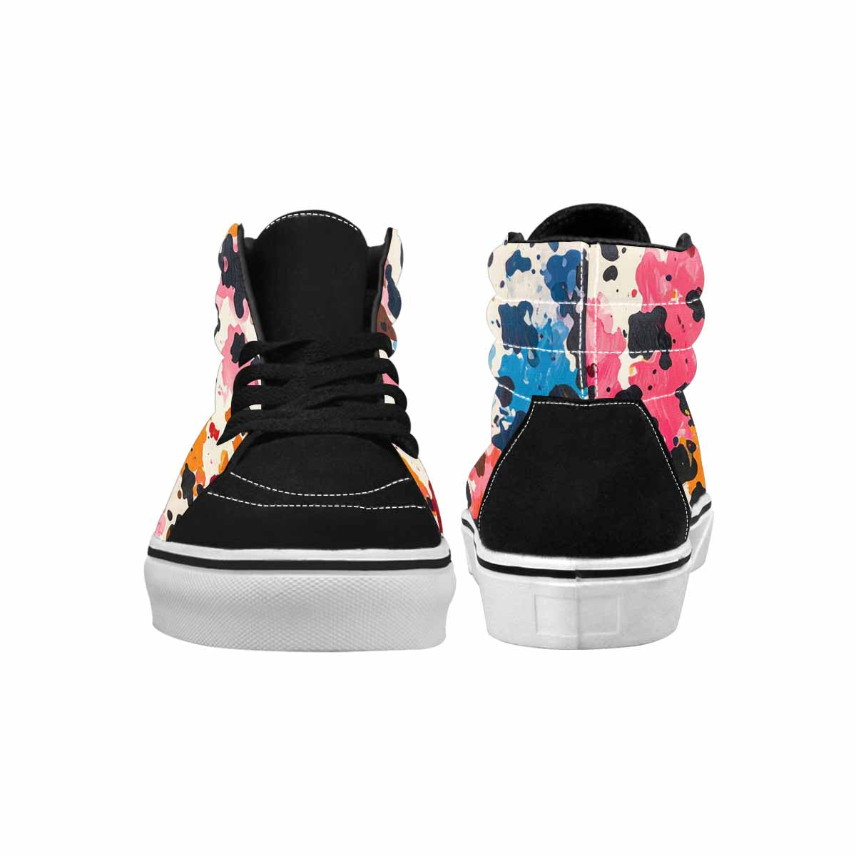 WOMEN'S Cow Animal Print High Top Canvas Wallpaper Art Custom Sneakers