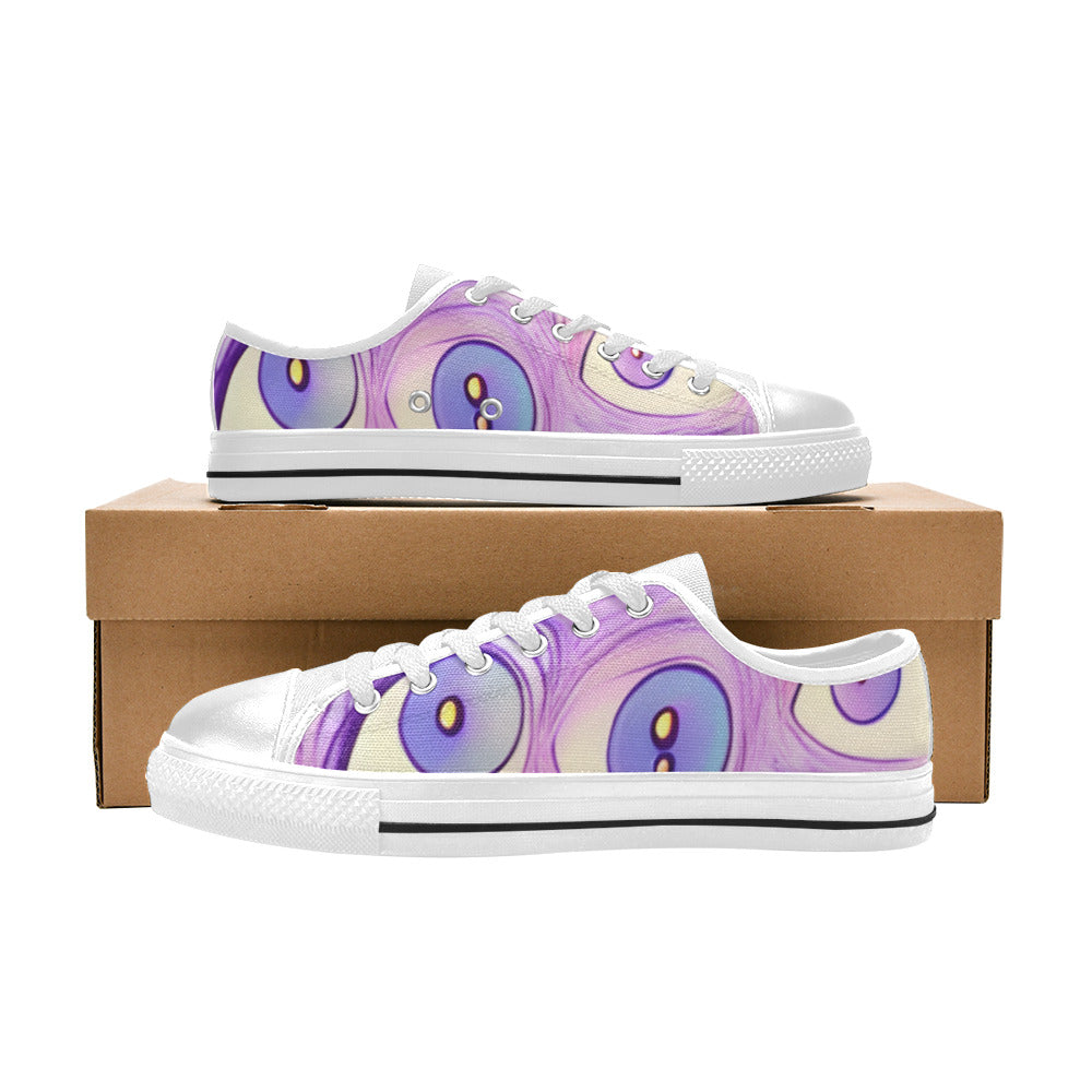 WOMEN'S Cc Wall Eyes Trippy Canvas Aesthetic Sneakers
