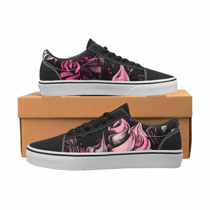 WOMEN'S Ice Cream Motif Lace-Up Canvas Surreal Custom Shoes
