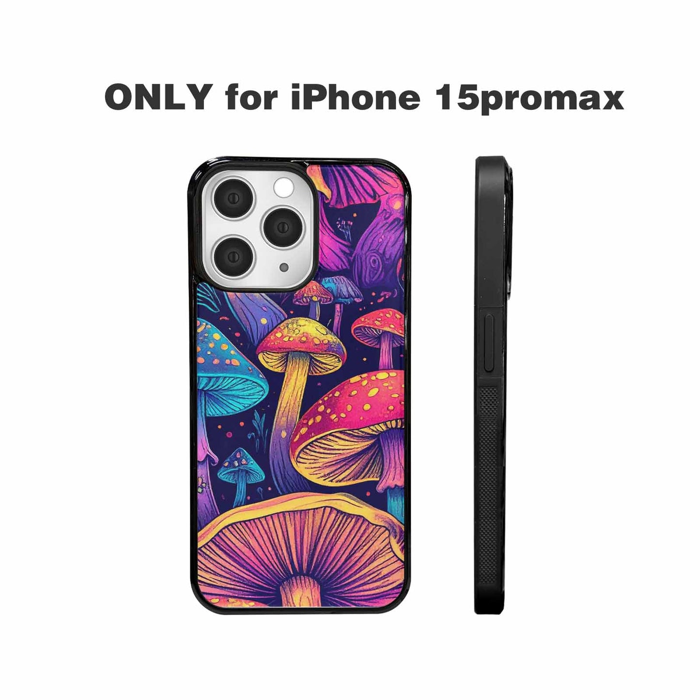 iPhone 15 Pro Max Case — Mushroom Psychedelic Art Seamless Pattern Vibrant, Personalized Phone Case